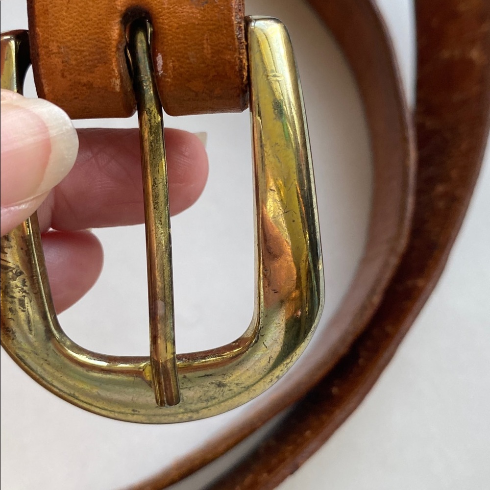 Vintage Leather belt, handmade - Picture 3 of 4